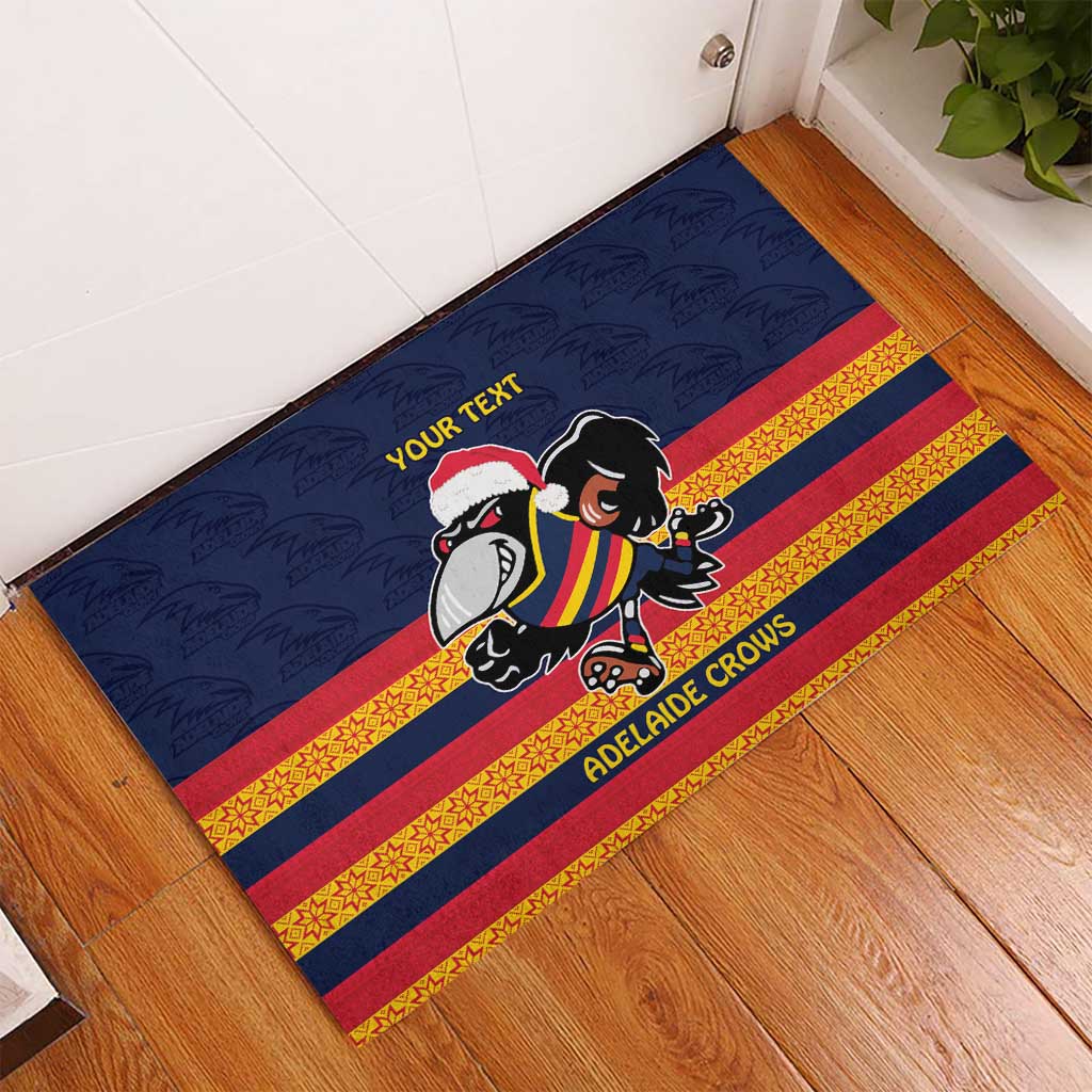 AFL Adelaide Christmas Personalised Rubber Doormat with Crows Mascot