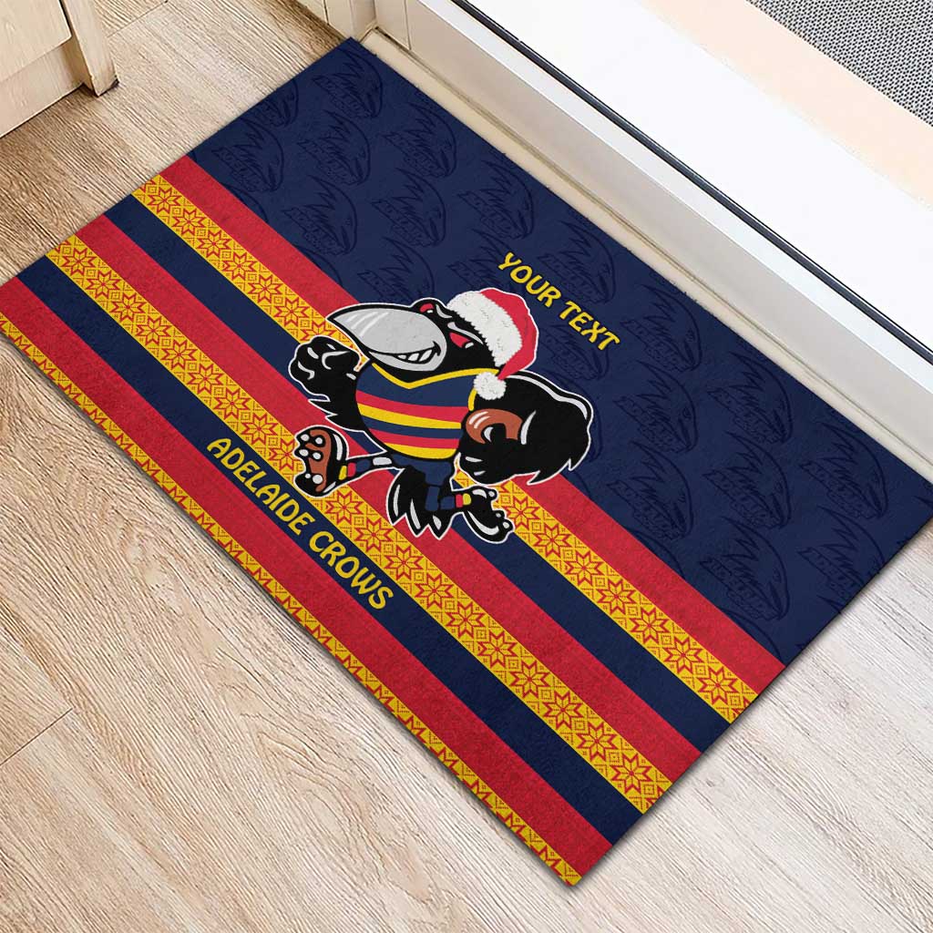 AFL Adelaide Christmas Personalised Rubber Doormat with Crows Mascot