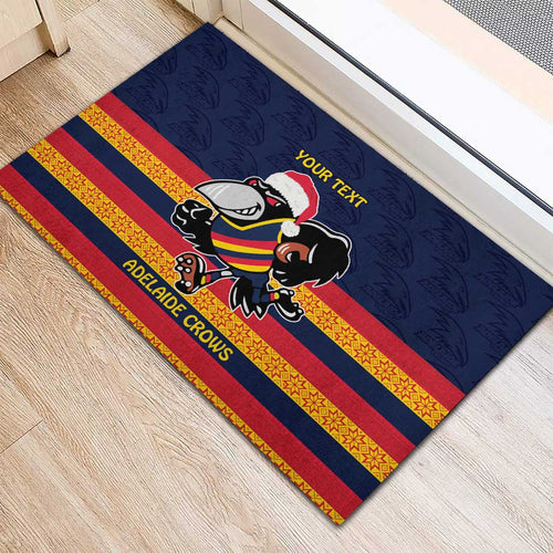 AFL Adelaide Christmas Personalised Rubber Doormat with Crows Mascot