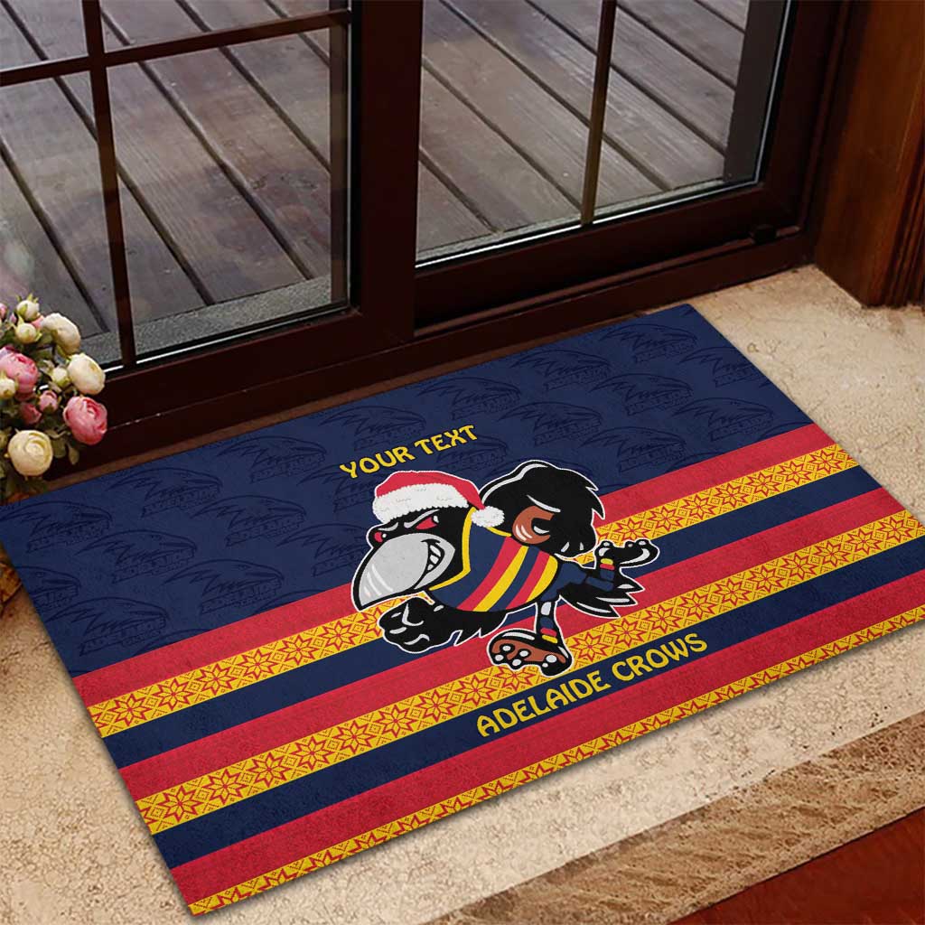 AFL Adelaide Christmas Personalised Rubber Doormat with Crows Mascot
