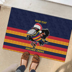 AFL Adelaide Christmas Personalised Rubber Doormat with Crows Mascot