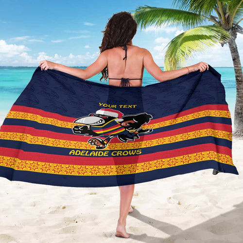 AFL Adelaide Christmas Personalised Sarong with Crows Mascot
