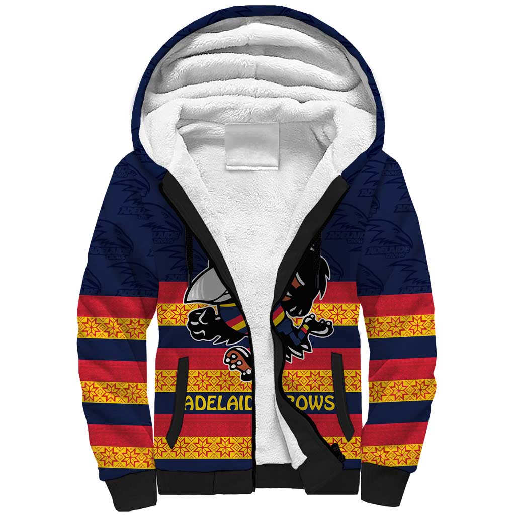 AFL Adelaide Christmas Personalised Sherpa Hoodie with Crows Mascot