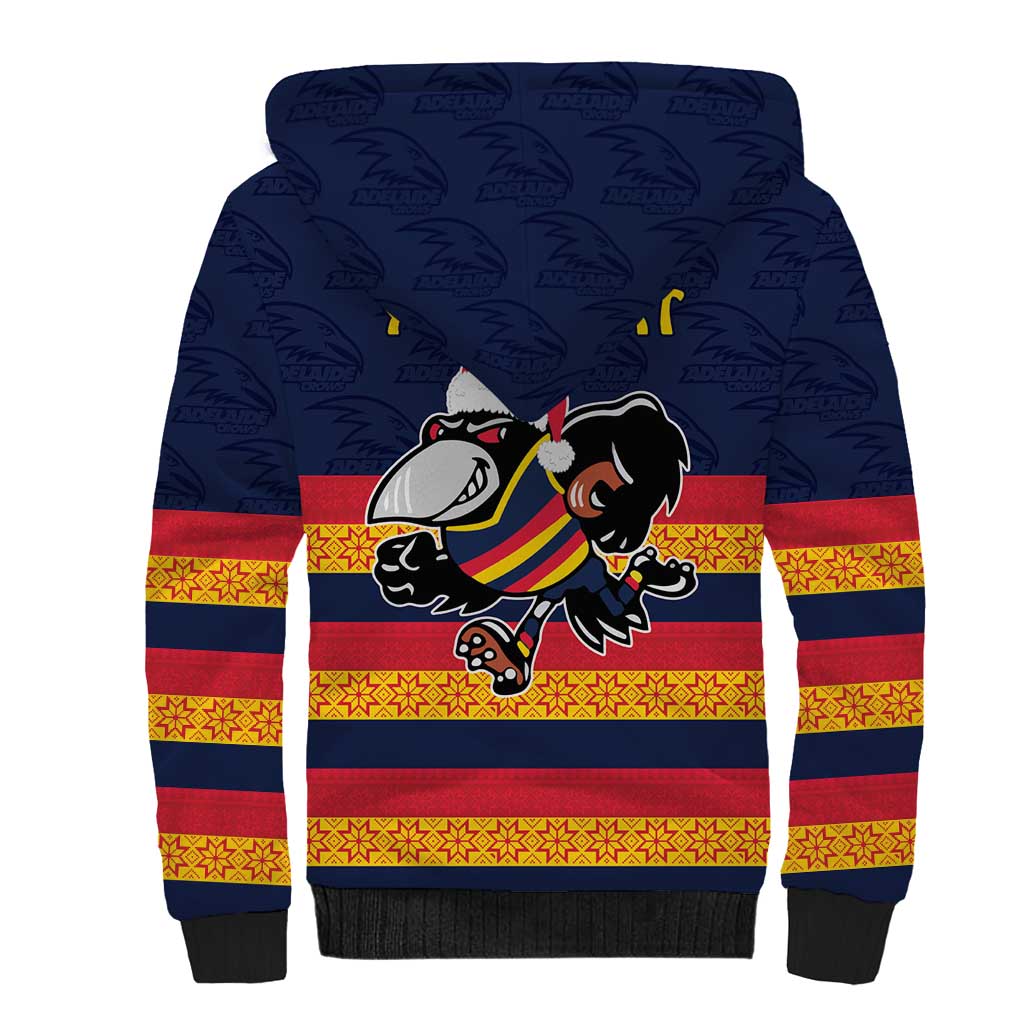 AFL Adelaide Christmas Personalised Sherpa Hoodie with Crows Mascot