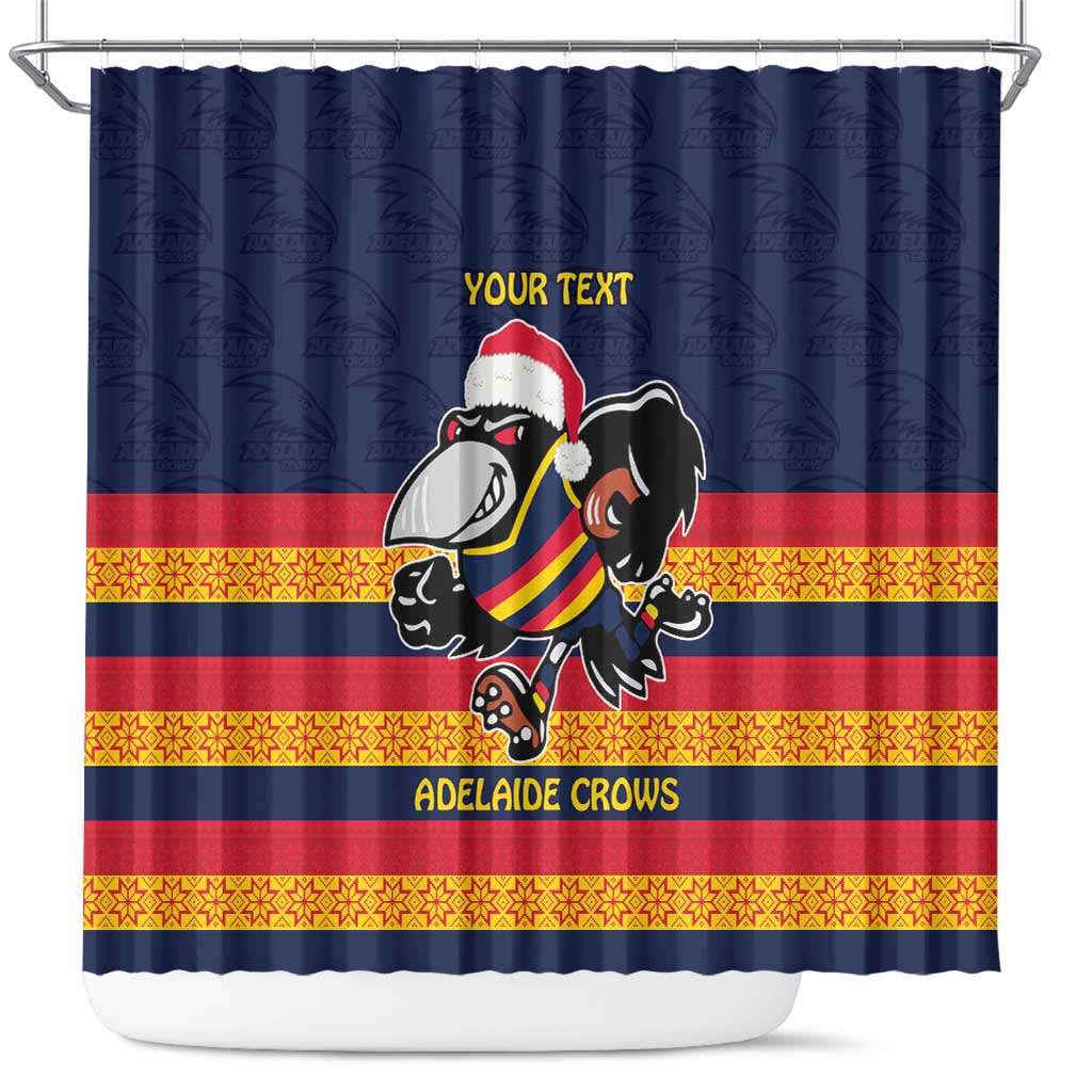 AFL Adelaide Christmas Personalised Shower Curtain with Crows Mascot