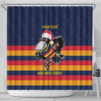 AFL Adelaide Christmas Personalised Shower Curtain with Crows Mascot