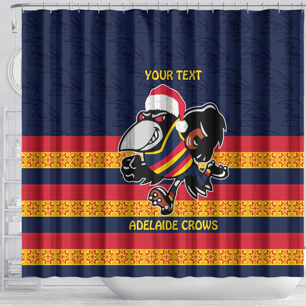 AFL Adelaide Christmas Personalised Shower Curtain with Crows Mascot