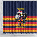 AFL Adelaide Christmas Personalised Shower Curtain with Crows Mascot