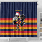 AFL Adelaide Christmas Personalised Shower Curtain with Crows Mascot