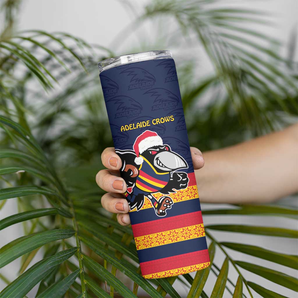AFL Adelaide Christmas Personalised Skinny Tumbler with Crows Mascot