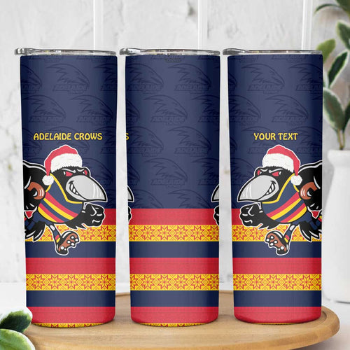 AFL Adelaide Christmas Personalised Skinny Tumbler with Crows Mascot