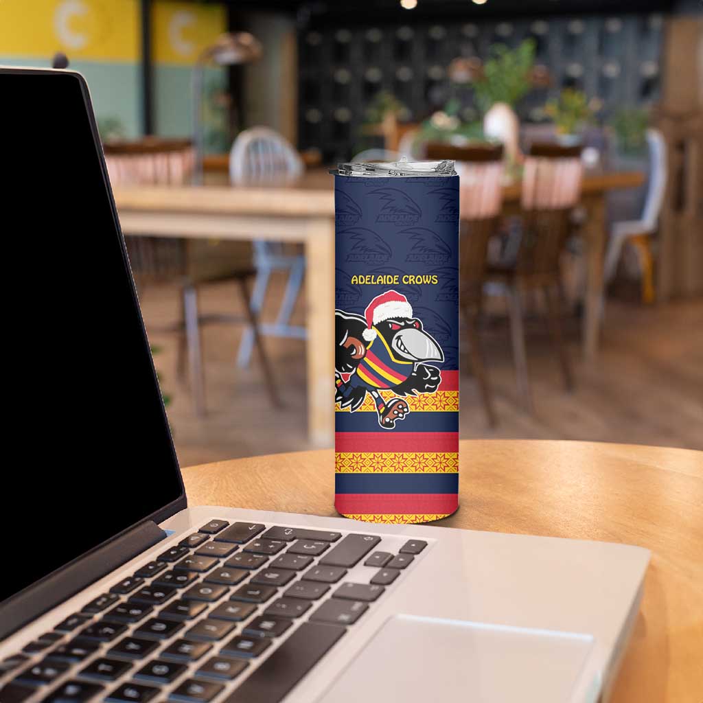 AFL Adelaide Christmas Personalised Skinny Tumbler with Crows Mascot