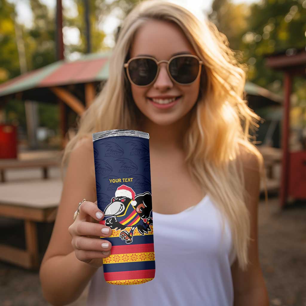 AFL Adelaide Christmas Personalised Skinny Tumbler with Crows Mascot