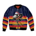 AFL Adelaide Christmas Personalised Sleeve Zip Bomber Jacket with Crows Mascot