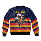 AFL Adelaide Christmas Personalised Sleeve Zip Bomber Jacket with Crows Mascot