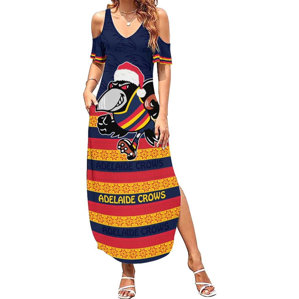 AFL Adelaide Christmas Personalised Summer Maxi Dress with Crows Mascot