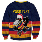 AFL Adelaide Christmas Personalised Sweatshirt with Crows Mascot