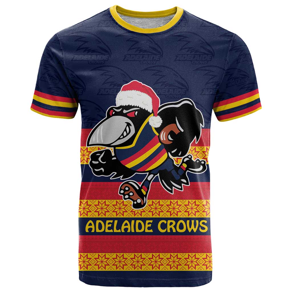 AFL Adelaide Christmas Personalised T Shirt with Crows Mascot