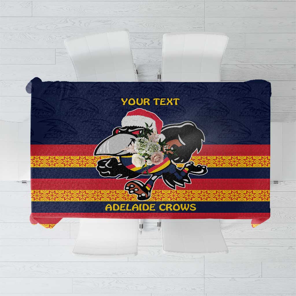 AFL Adelaide Christmas Personalised Tablecloth with Crows Mascot