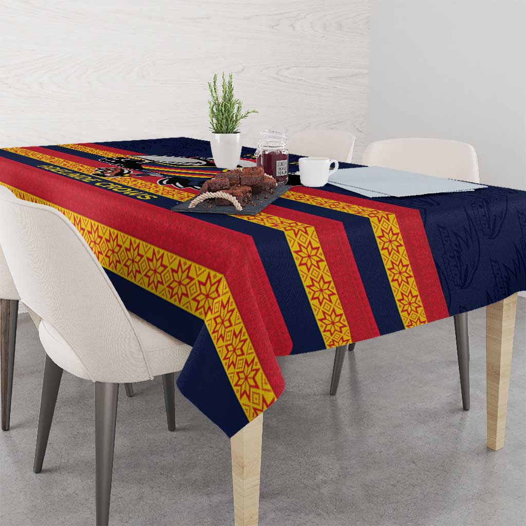 AFL Adelaide Christmas Personalised Tablecloth with Crows Mascot