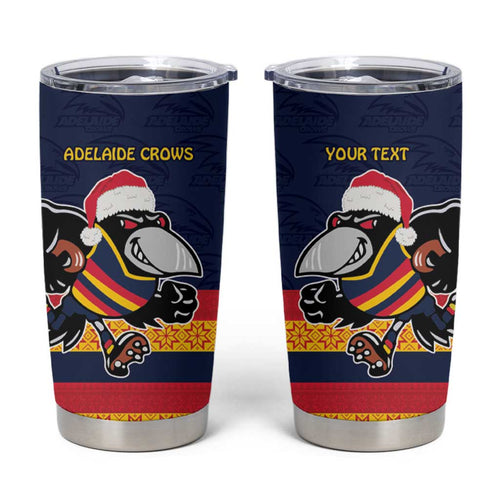 AFL Adelaide Christmas Personalised Tumbler Cup with Crows Mascot