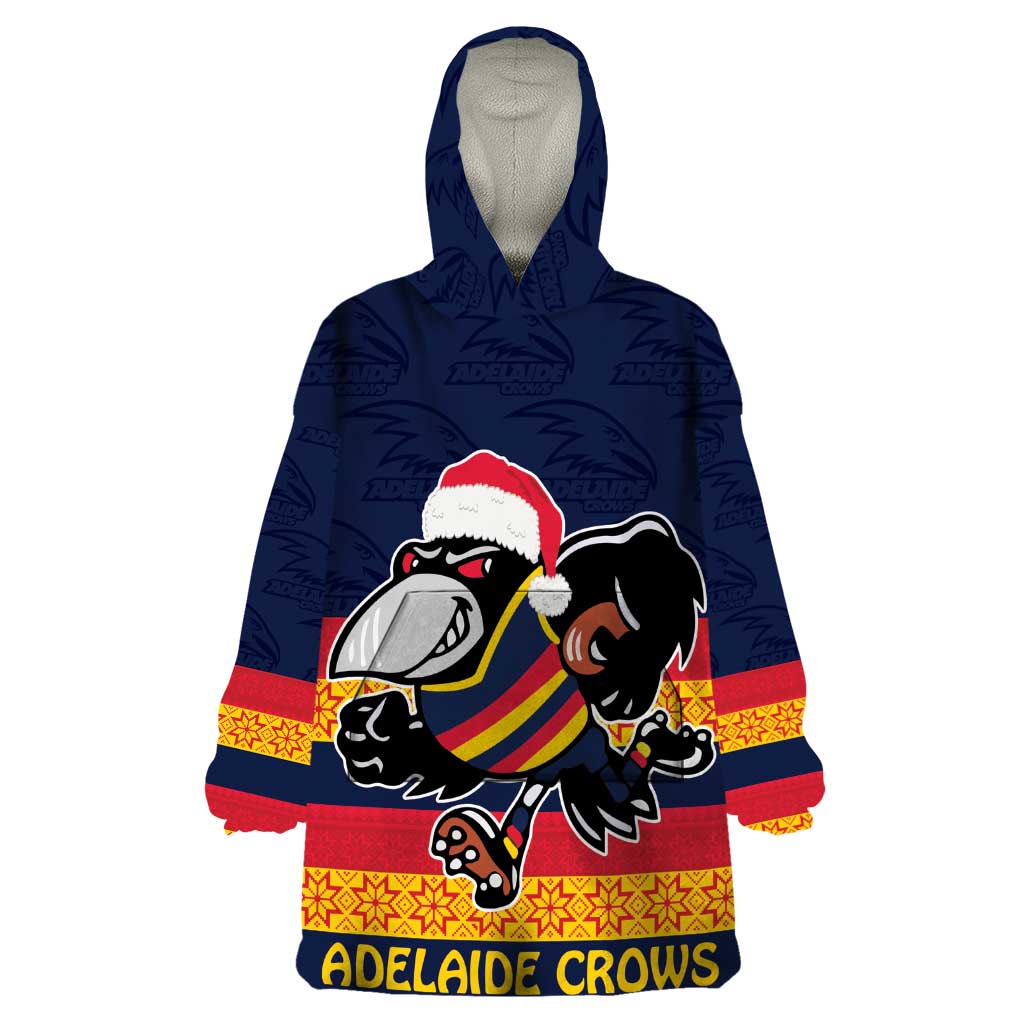 AFL Adelaide Christmas Personalised Wearable Blanket Hoodie with Crows Mascot
