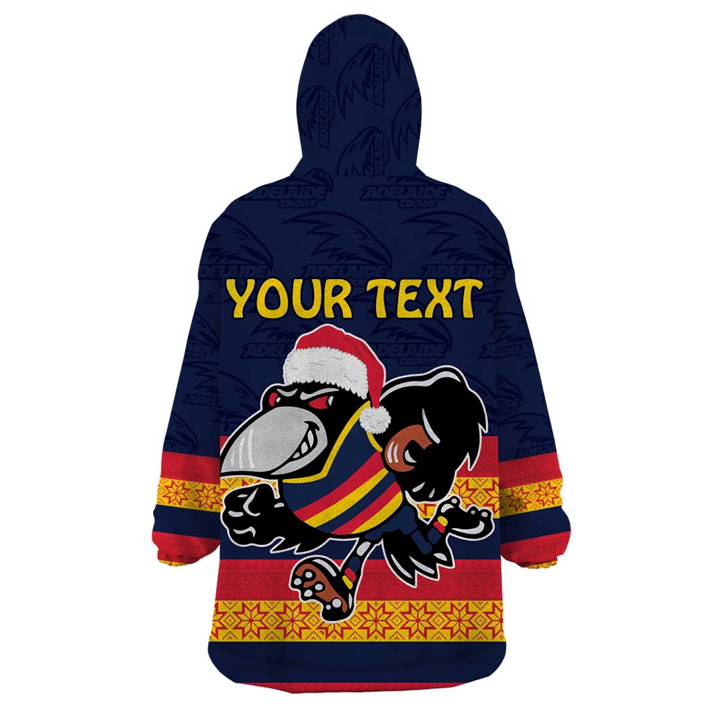 AFL Adelaide Christmas Personalised Wearable Blanket Hoodie with Crows Mascot