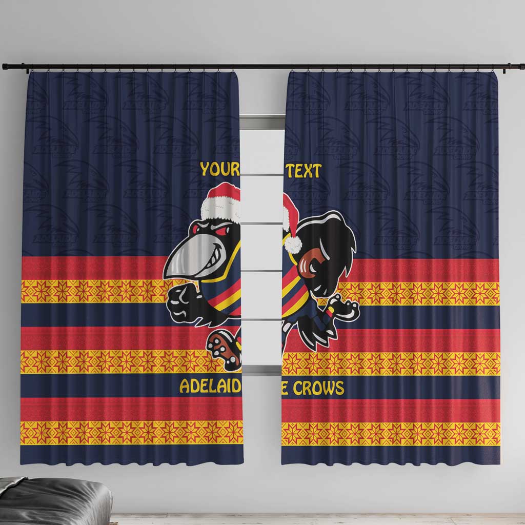 AFL Adelaide Christmas Personalised Window Curtain with Crows Mascot