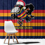 AFL Adelaide Christmas Personalised Window Curtain with Crows Mascot