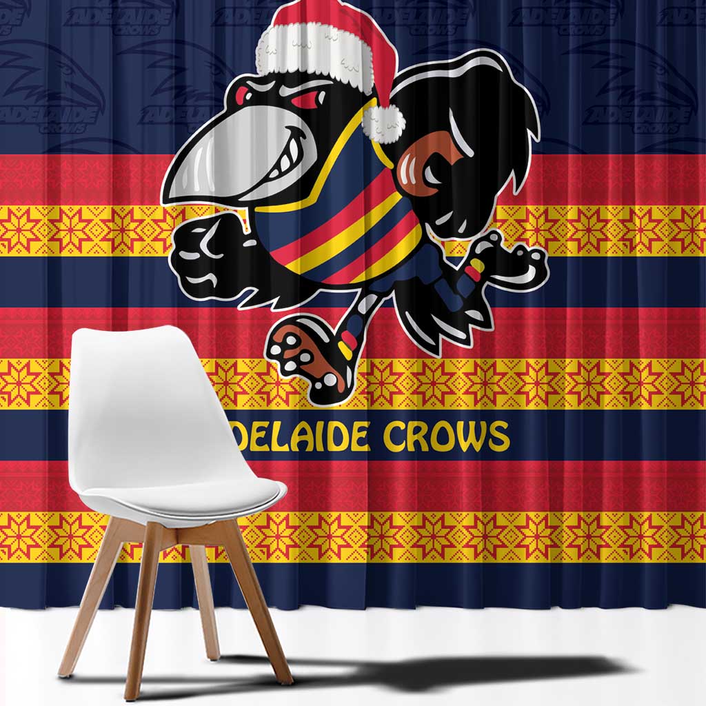 AFL Adelaide Christmas Personalised Window Curtain with Crows Mascot
