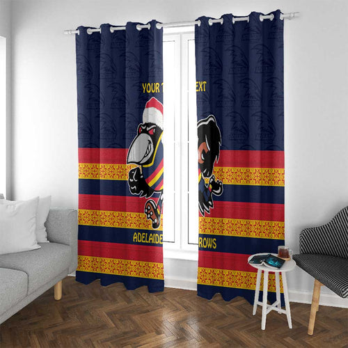 AFL Adelaide Christmas Personalised Window Curtain with Crows Mascot