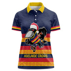 AFL Adelaide Christmas Personalised Women Polo Shirt with Crows Mascot