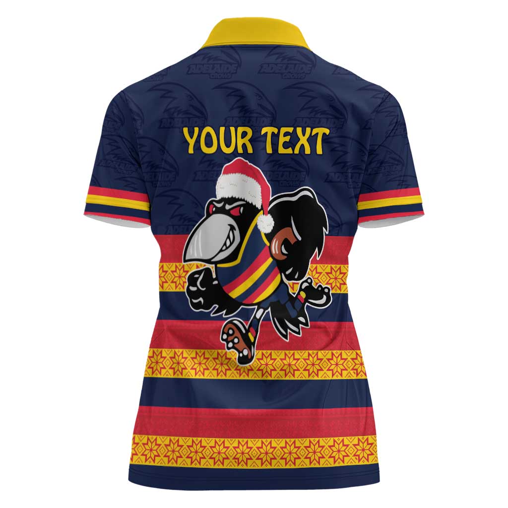 AFL Adelaide Christmas Personalised Women Polo Shirt with Crows Mascot