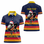 AFL Adelaide Christmas Personalised Women Polo Shirt with Crows Mascot