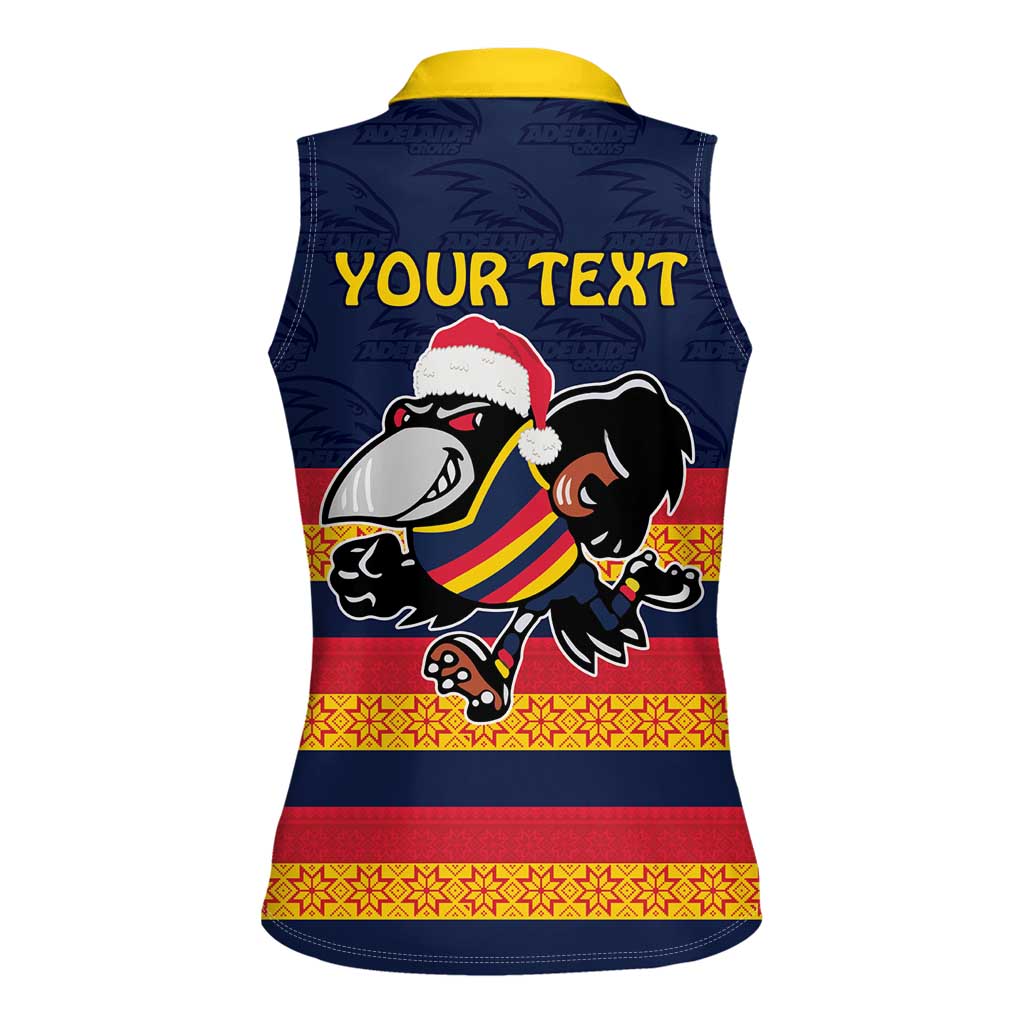 AFL Adelaide Christmas Personalised Women Sleeveless Polo Shirt with Crows Mascot