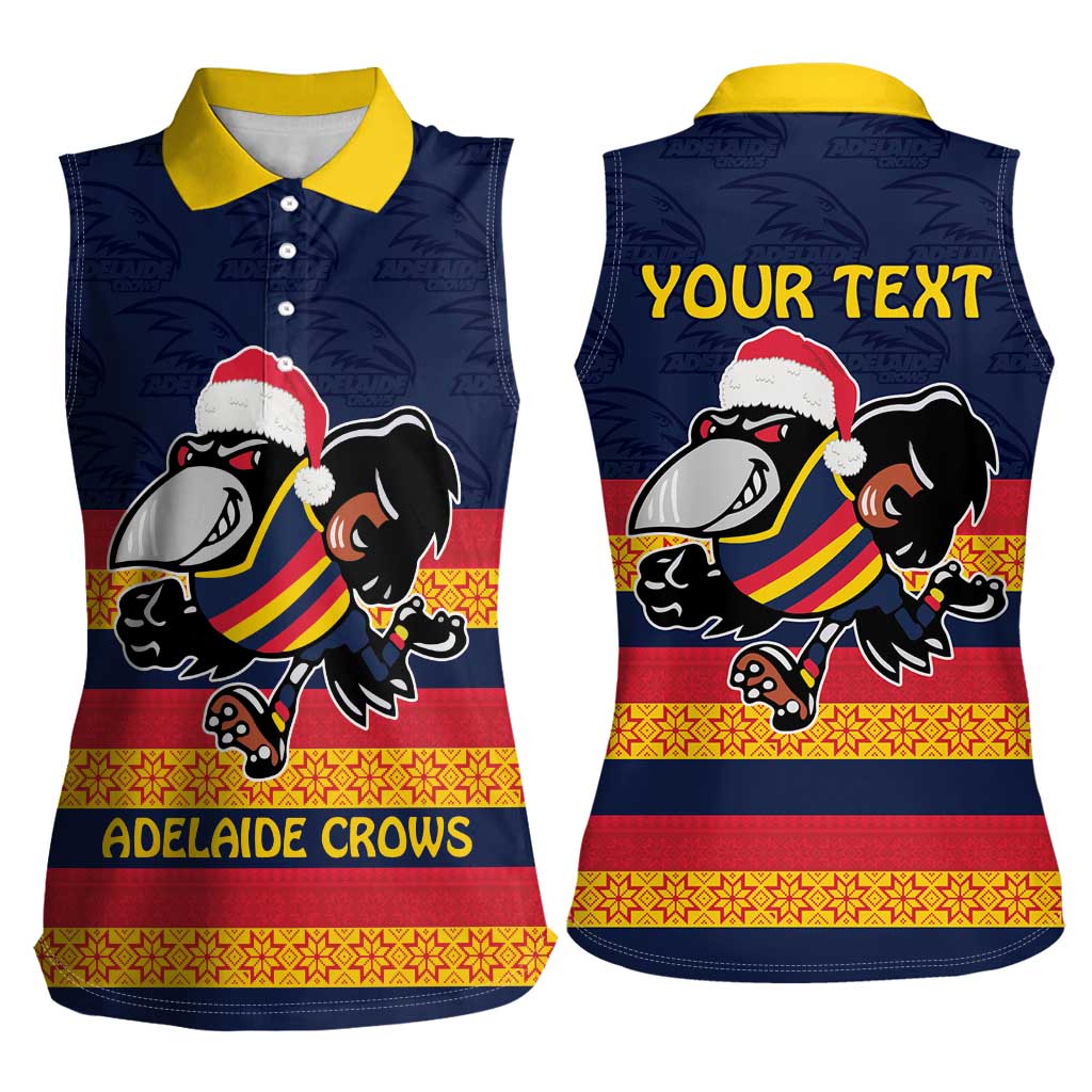 AFL Adelaide Christmas Personalised Women Sleeveless Polo Shirt with Crows Mascot