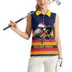 AFL Adelaide Christmas Personalised Women Sleeveless Polo Shirt with Crows Mascot