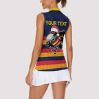 AFL Adelaide Christmas Personalised Women Sleeveless Polo Shirt with Crows Mascot