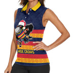 AFL Adelaide Christmas Personalised Women Sleeveless Polo Shirt with Crows Mascot