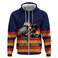 AFL Adelaide Christmas Personalised Zip Hoodie with Crows Mascot