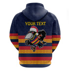AFL Adelaide Christmas Personalised Zip Hoodie with Crows Mascot