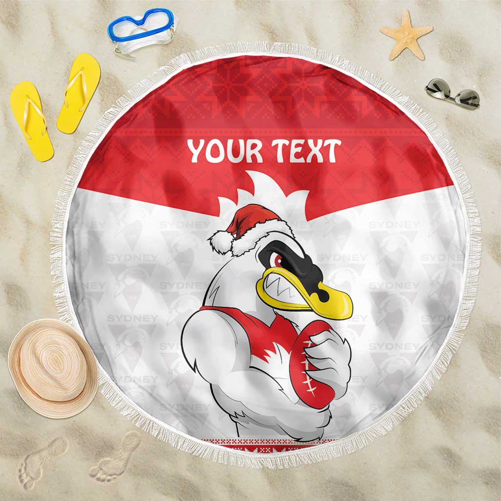 AFL Sydney Christmas Personalised Beach Blanket with Swans Mascot Simple Style