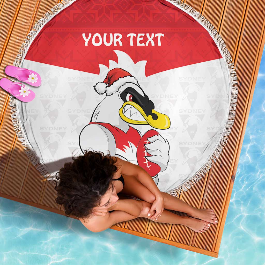 AFL Sydney Christmas Personalised Beach Blanket with Swans Mascot Simple Style