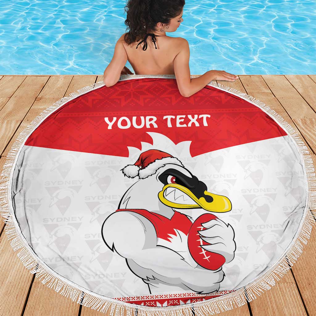 AFL Sydney Christmas Personalised Beach Blanket with Swans Mascot Simple Style
