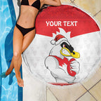 AFL Sydney Christmas Personalised Beach Blanket with Swans Mascot Simple Style