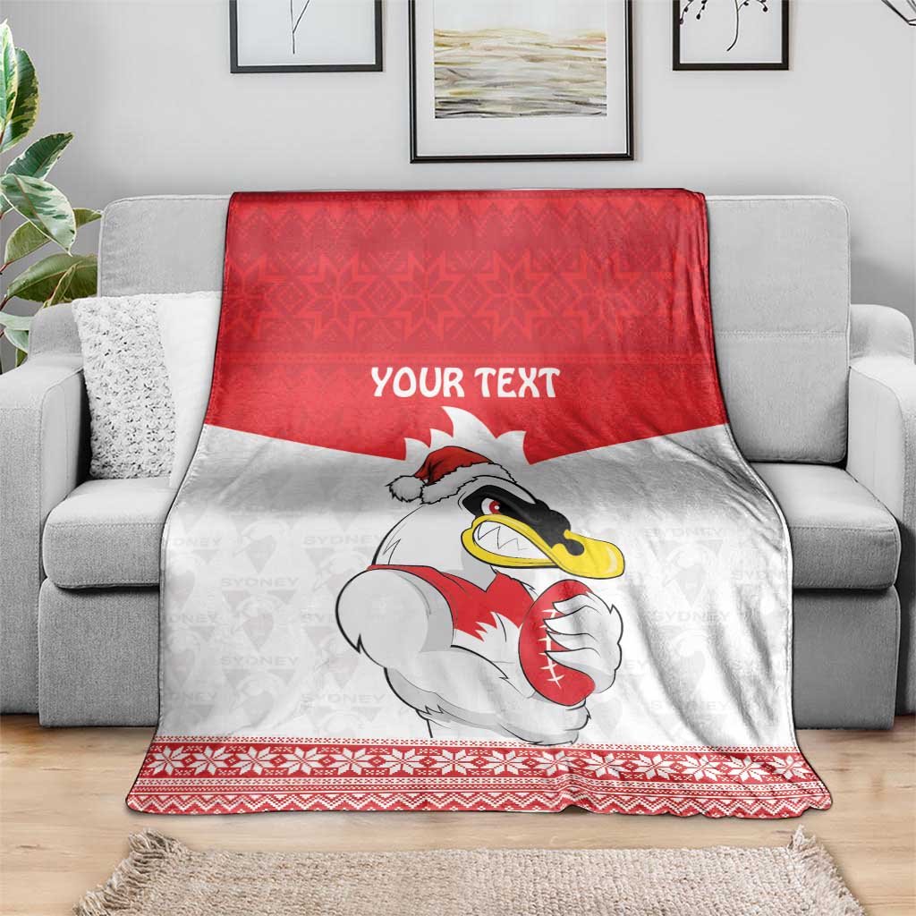 AFL Sydney Christmas Personalised Blanket with Swans Mascot Simple Style