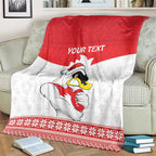 AFL Sydney Christmas Personalised Blanket with Swans Mascot Simple Style
