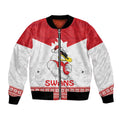 AFL Sydney Christmas Personalised Bomber Jacket with Swans Mascot Simple Style