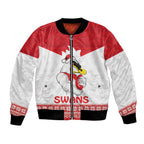 AFL Sydney Christmas Personalised Bomber Jacket with Swans Mascot Simple Style