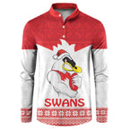 AFL Sydney Christmas Personalised Button Sweatshirt with Swans Mascot Simple Style